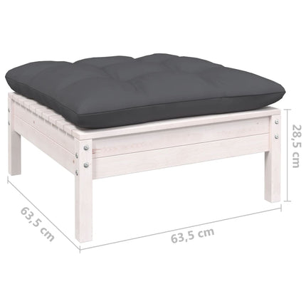 Loungegrupp med dynor 8 delar vit massiv furu