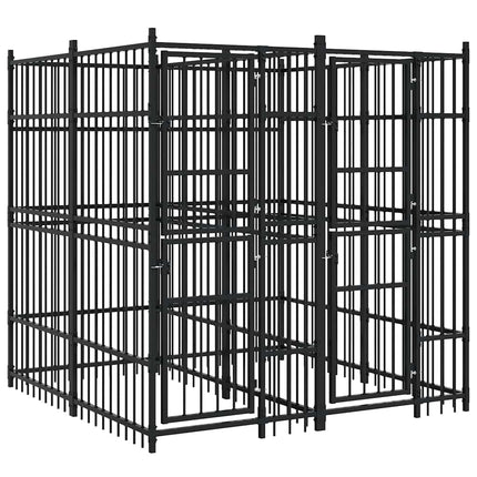 Hundgård för utomhusbruk stål 3,69 m²