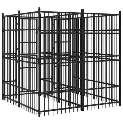 Hundgård för utomhusbruk stål 3,69 m²