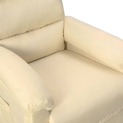 Reclinerfåtölj gräddvit tyg