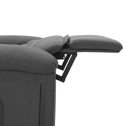 Massagefåtölj mörkgrå tyg