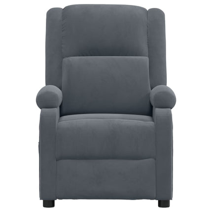 Reclinerfåtölj mörkgrå sammet