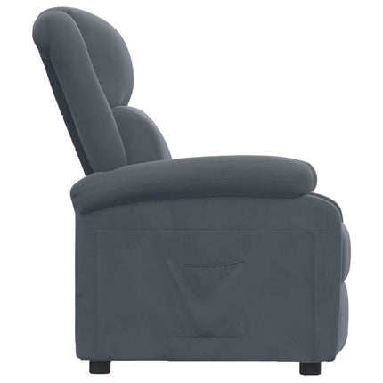 Reclinerfåtölj mörkgrå sammet