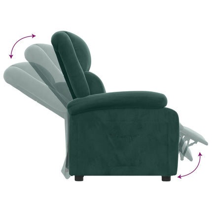 Reclinerfåtölj mörkgrön sammet