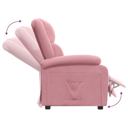 Reclinerfåtölj rosa sammet