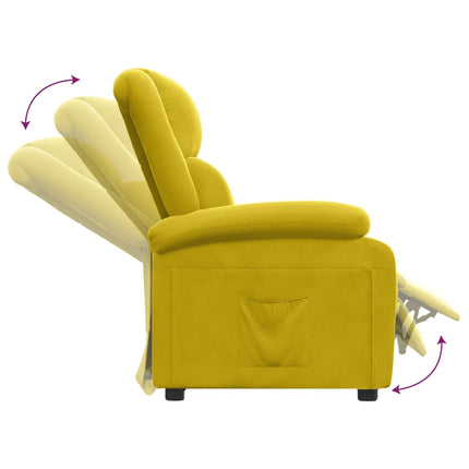 Reclinerfåtölj gul sammet