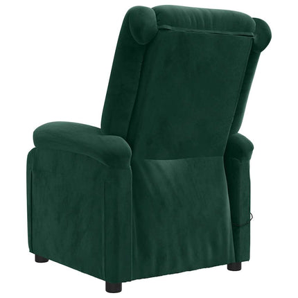 Massagefåtölj mörkgrön sammet