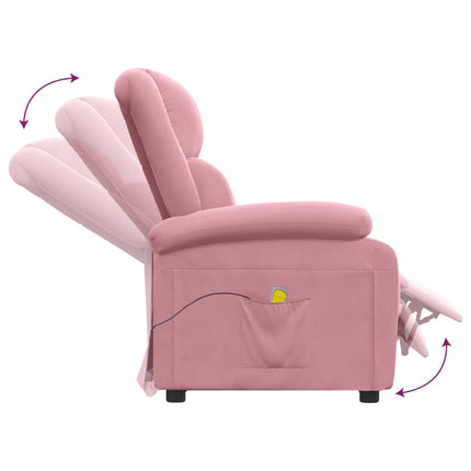 Massagefåtölj rosa sammet