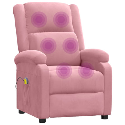 Massagefåtölj rosa sammet