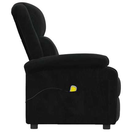 Massagefåtölj svart sammet