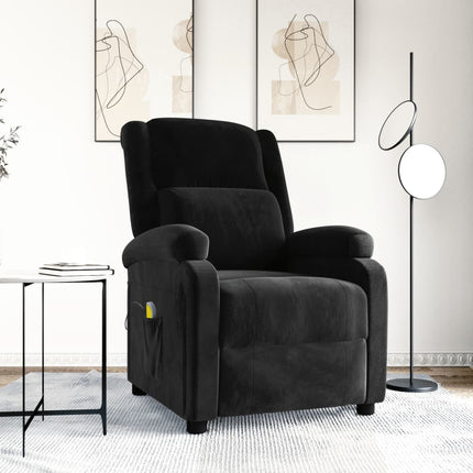 Massagefåtölj svart sammet