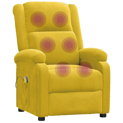 Massagefåtölj gul sammet