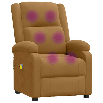 Massagefåtölj brun sammet