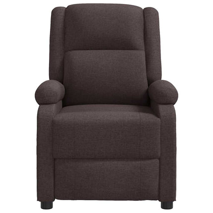 Reclinerfåtölj mörkbrun tyg