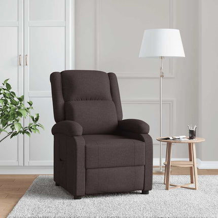 Reclinerfåtölj mörkbrun tyg