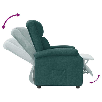 Reclinerfåtölj mörkgrön tyg