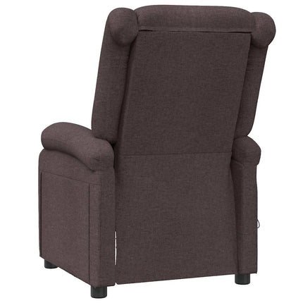 Massagefåtölj mörkbrun tyg