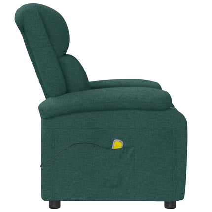 Massagefåtölj mörkgrön tyg