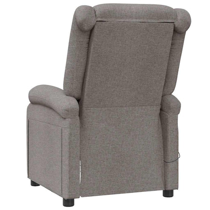 Massagefåtölj taupe tyg