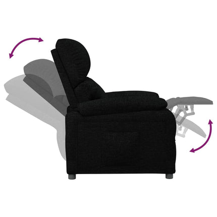 Reclinerfåtölj svart tyg