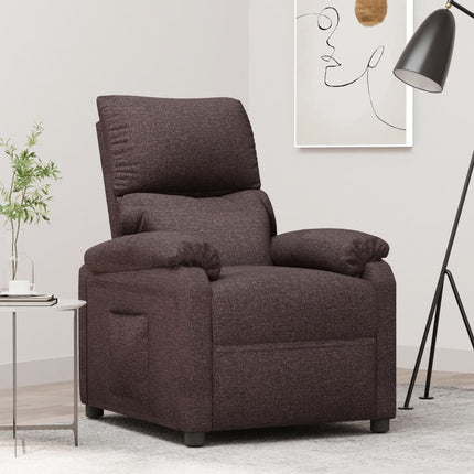 Reclinerfåtölj mörkbrun tyg