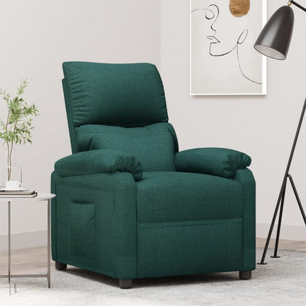 Reclinerfåtölj mörkgrön tyg