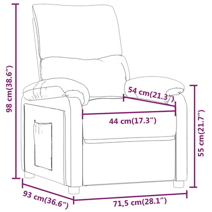 Reclinerfåtölj taupe tyg