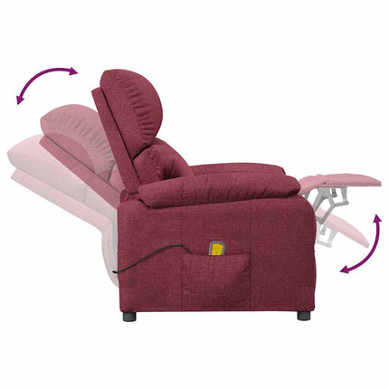 Massagefåtölj vinröd tyg
