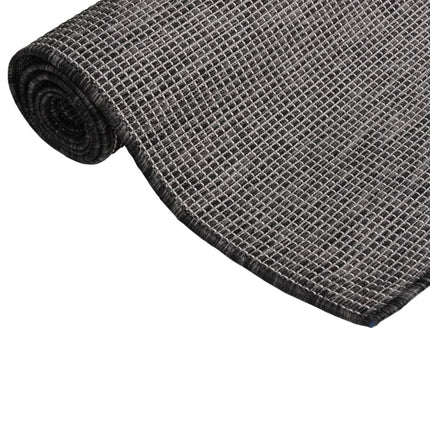 Utomhusmatta plattvävd 80x150 cm grå