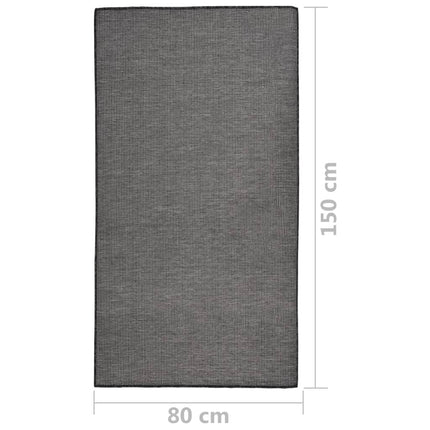 Utomhusmatta plattvävd 80x150 cm grå