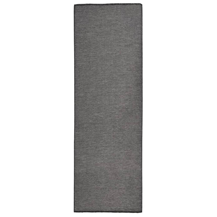 Utomhusmatta plattvävd 80x250 cm grå