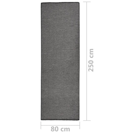 Utomhusmatta plattvävd 80x250 cm grå