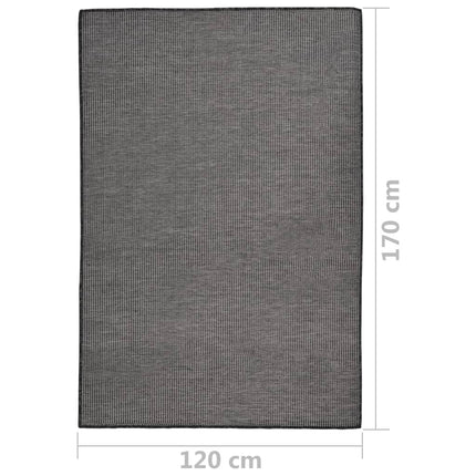 Utomhusmatta plattvävd 120x170 cm grå