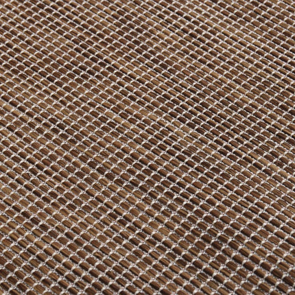 Utomhusmatta plattvävd 80x250 cm brun