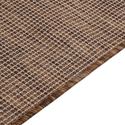 Utomhusmatta plattvävd 120x170 cm brun