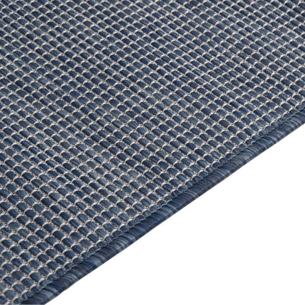 Utomhusmatta plattvävd 80x250 cm blå