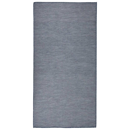 Utomhusmatta plattvävd 100x200 cm blå
