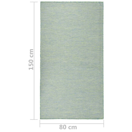 Utomhusmatta plattvävd 80x150 cm turkos