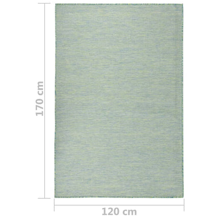 Utomhusmatta plattvävd 120x170 cm turkos