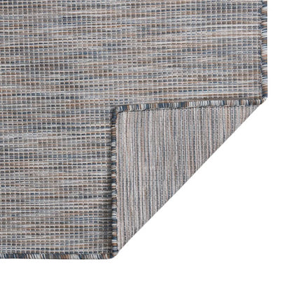 Utomhusmatta plattvävd 160x230cm brun och blå