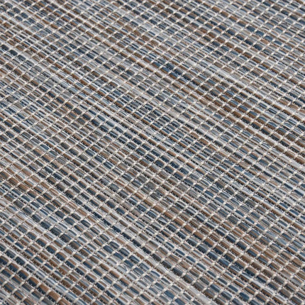 Utomhusmatta plattvävd 160x230cm brun och blå