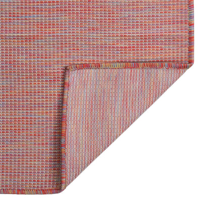 Utomhusmatta plattvävd 80x150 cm röd
