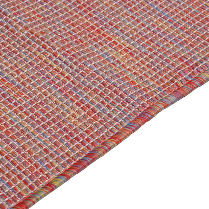 Utomhusmatta plattvävd 80x150 cm röd