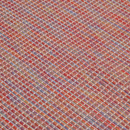 Utomhusmatta plattvävd 80x150 cm röd