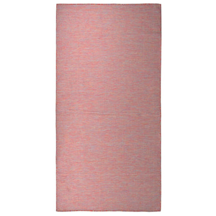 Utomhusmatta plattvävd 100x200 cm röd