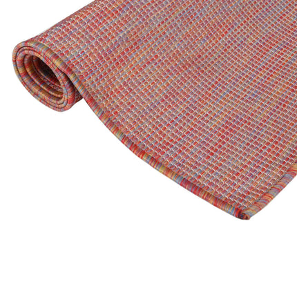 Utomhusmatta plattvävd 100x200 cm röd