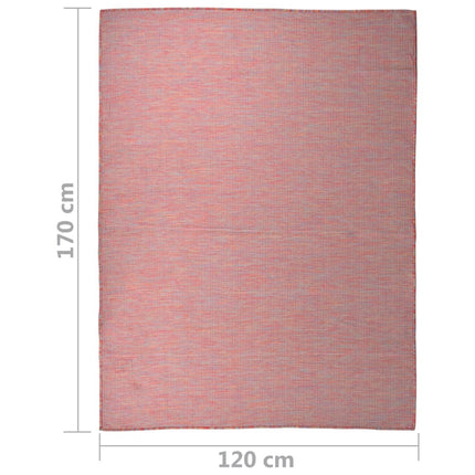Utomhusmatta plattvävd 120x170 cm röd
