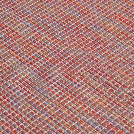 Utomhusmatta plattvävd 200x280 cm röd
