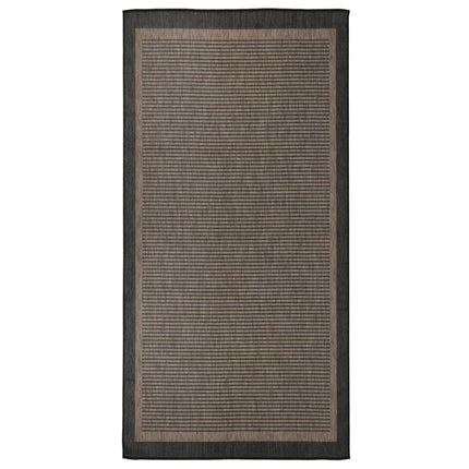 Utomhusmatta plattvävd 100x200 cm mörkbrun