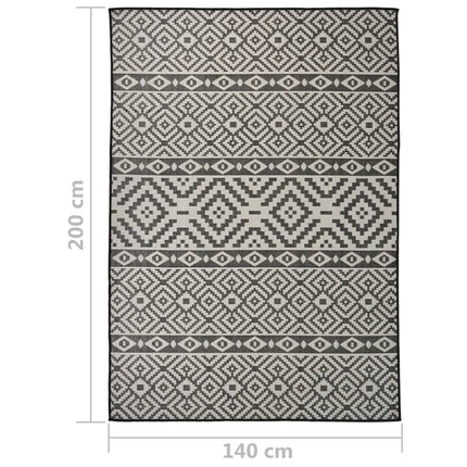 Utomhusmatta plattvävd 140x200 cm svarta ränder